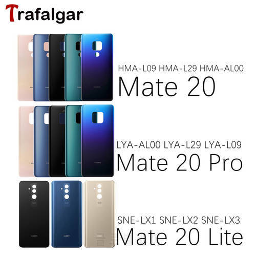 Trafalgar Back Cover For Huawei Mate 20 Pro Battery Cover Back Glas Panel Rear Housing Case With Camera Lens Replacement+Sticker