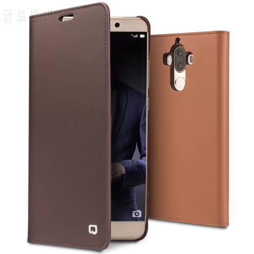 QIALINO Ultra Slim Genuine Leather Case for Huawei Ascend Mate 9 Handmade Cover for Huawei Mate 9 Pro 5.9 Flip UNBreak Case