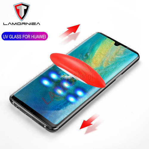 UV Glue Screen Protector For Huawei Mate 30 20 Pro Tempered Glass Full Cover For Mate 20 Pro P30 Lite Liquid Glass P20 P30 Pro