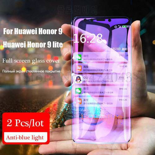 2Pcs/lot tempered glass For Huawei honor 9 lite screen protector full cover 9H 2.5D For Huawei honor 9 lite Full screen glass