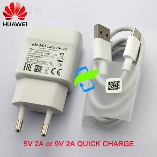 Original Huawei 9V 2A Charger QC 2.0 Quick Fast Charge Adapter USB Cable For P10 P9 P20 lite Plus Honor 9 8 Mate 10 Pro Nova 3 2