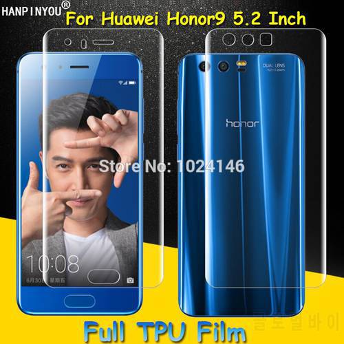 Front / Back Full Coverage Clear Soft TPU Film Screen Protector For Huawei Honor 9 Honor9 5.2