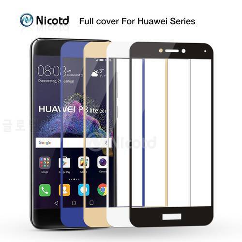 Nicotd 2.5D Premium Full Cover Tempered Glass For Huawei Mate 9 P8 Lite 2017 Screen Protector For Honor 8