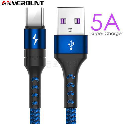 5A Super Charging Type C Mate 20 P20 Fast Charger USB Cable Wire USB Type C Cable For Huawei Mate 20 P20 Pro Honor 10 V10 Cable