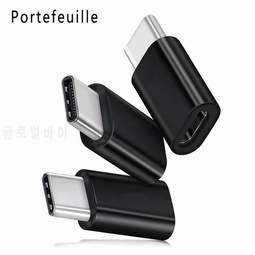 3PCS Portefeuille Type C Adapter Micro USB to USB C Cable For Huawei P20 Pro Samsung Galaxy S8 Plus OnePlus 5 One Plus 6 Charger
