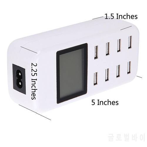 8 Ports USB Home Charger Adaptor for iPhone cellphone tablet Huawei P10 Desktop Intellegent Charger Adapter with LED Display