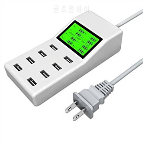 8 Port USB Charger 40W LCD Show Real Time Quick Charge 2.4A For iPhone 6 6S 7 Plus iPad Samsung Huawei Nexus ZUK LG AC Adapter