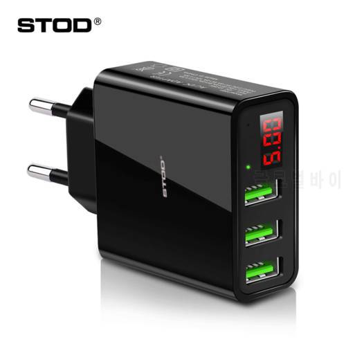 STOD Multi Port USB Wall Charger LED Display Monitor Fast Charge Smart Phone For Realme POCO Redmi Infinix Cubot Power Adapter
