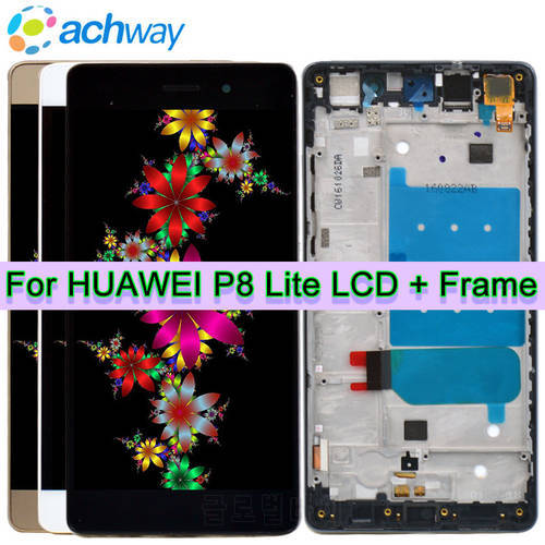 For Huawei P8 Lite LCD Display Touch Screen Digitizer Assembly With Frame Replacement ALE-L04 LCD 5.0