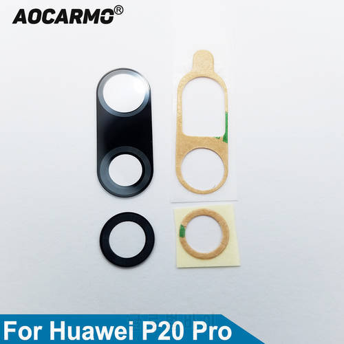 Aocarmo For Huawei P20 Pro Rear Back Camera Lens Glass With Frame Ring Cover Adhesive Sticker Replacement Part
