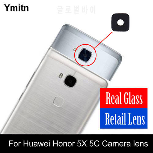 New Ymitn Housing Retail Back Rear Camera glass lens with Adhesives For Huawei Honor 5C 5X