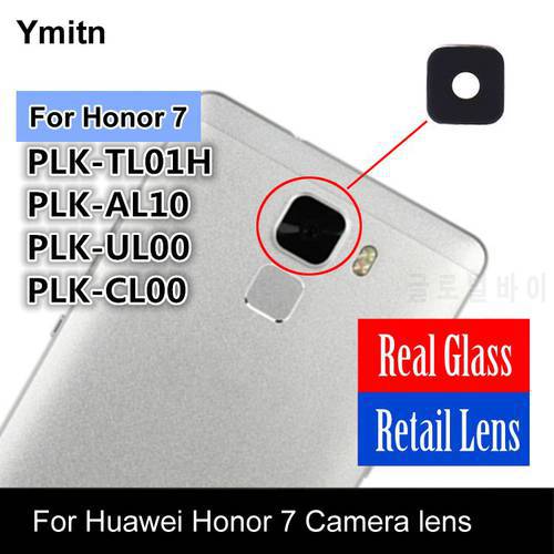 New Ymitn Housing Retail Back Rear Camera glass lens with Adhesives For Huawei Honor 7 PLK-AL10 UL00 CL00 TL01H