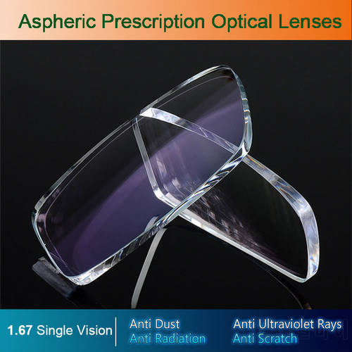 1.67 Single Vision Aspheric Optical Eyeglasses Prescription Lenses UV400 Anti-radiation AR Coating Spectacles Glasses Lenses