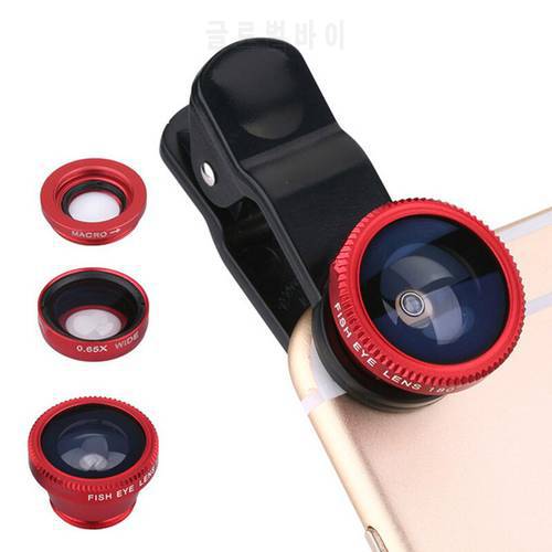 3 in1 Universal Clip+Fish Eye+Wide Angle+Macro Lens For iPhone 5/6 Samsung LG HTC Moto Xiaomi Huawei Mobile Phone Fisheye Len