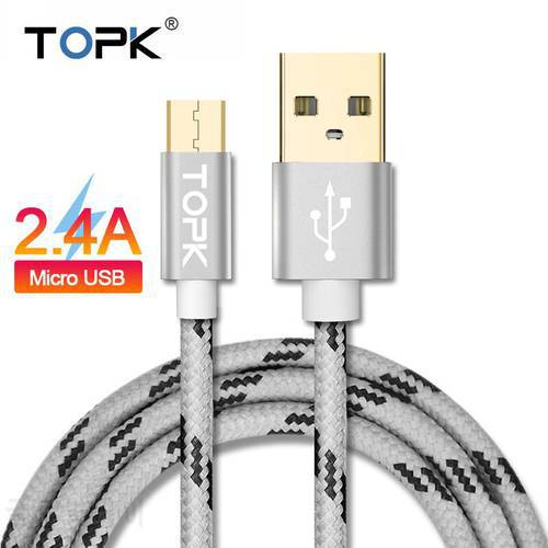 TOPK AN09 Micro USB Cable 2.4A Fast Data Sync Charging Cable Andriod Microusb Mobile Phone Cables For Samsung Xiaomi LG