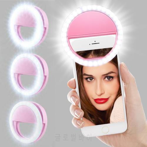 LED Ring Lamp Beauty Fill Camera Lenses Selfie Luminous For Iphone 11 Pro Max 8 Plus Samsung Note10 S10 aro de luz para celular