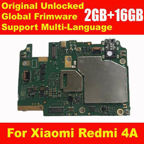 GOOD Work Unlocked Mainboard For Xiaomi Redmi 4A 2GB+16G Global Rom Motherboard With Chips Circuits Flex Cable Electronic