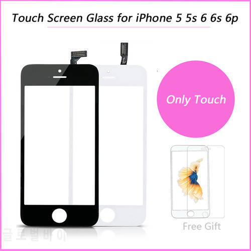 Touch Screen Digitizer Frame For iPhone 5 5s 6 plus 6S Touchscreen Front Touch Panel Glass Lens 6p 6s Phone Accessories + film