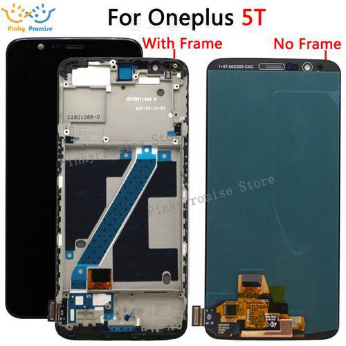 100% Tested OLED for Oneplus 5T A5010 LCD Display Touch Screen Digitizer Assembly 2160*1080 Frame with tools