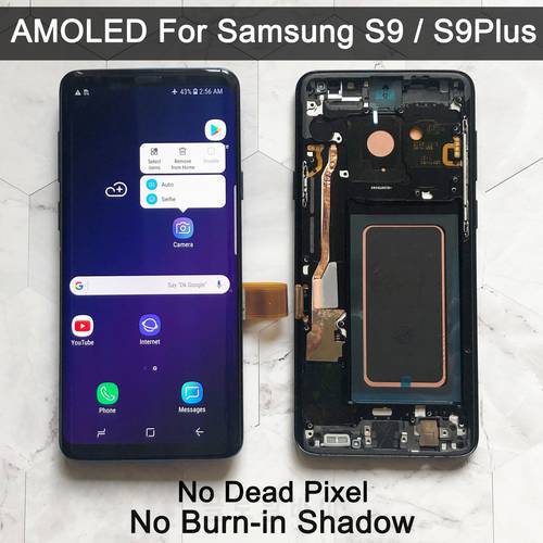 ORIGINAL AMOLED Replacement for SAMSUNG Galaxy S9 Plus LCD display Touch Screen Digitizer with Frame S9+ lcd G965 G9650 no burn