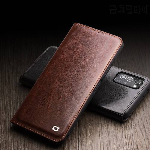 For Huawei Honor View 30 View30 Pro QIALINO Brand Natural Calf Cowhide Genuine Leather Case Phone Flip Cover Retro Business