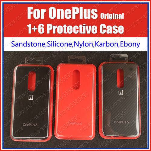 Last Stock A6003 6.28 Oneplus 6 Case Original 1+6 Silicone Sandstone Nylon Ebony Carbon Bumper Flip Back Cover