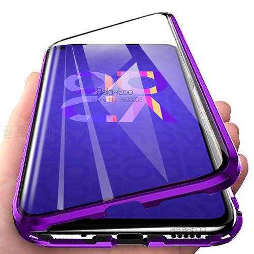 Magnetic case For huawei nova 5t 5 t t5 yal-l21 Double Sided glass phone cover honor 20 pro case nova5T Metal Adsorption fundas