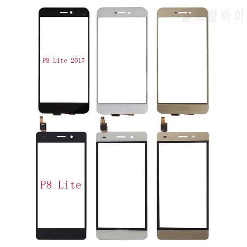 Mobile Touch Screen For HuaWei P8 Lite P8 Lite 2017 Touch Screen Digitizer Panel Front Glass Sensor 3M Glue Wipes