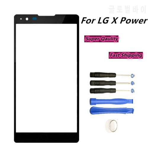 1 Pcs Of NEW Front Panel Lens Cover For LG X Power K220 LCD Display Digitizer Glass For LG X Power Xpower K220DS K220 LS755 K450