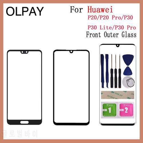 LCD Display Touch Panel Front Glass For Huawei P20 Pro P30 P40 Lite E P30 Pro Touch Screen Digitizer Front Glass Replace