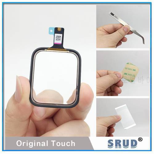 Original 40mm 44mm LCD Touch Screen Digitizer Glass Lens Panel For Apple Watch series 4 5 6 S5 s4 Repair + Tweezers +OCA+Sticker
