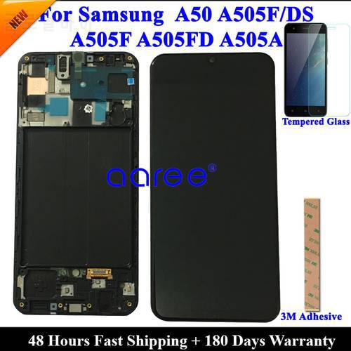 Super AMOMLED Original LCD For Samsung A50 2019 A505 LCD A50 lcd For Samsung A50 A505 LCD Screen Touch Digitizer Assembly
