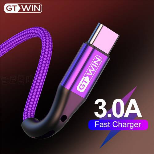 GTWIN USB Type C Cable For Xiaomi Redmi Note 7 3A Fast Charging Data Cable For Samsung Huawei USB C Cord Mobile Phone Charger