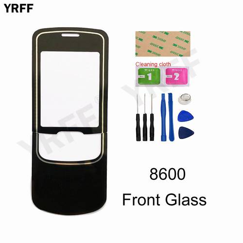 2.0&39&39 Front Panel Glass For Nokia 8600 Front Glass Screen +Keypad Outer Glass Cover Panel Replacement