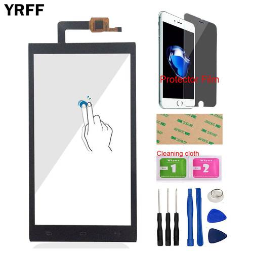 YRFF 5.0&39&39 Mobile Lens Sensor For Micromax AQ5001 Front Glass Touch Screen Digitizer Panel Glass Tools + Adhesive