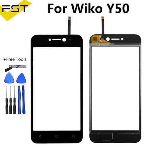 5.0&39&39Black For Wiko Y50 Touch Panel Touch Screen Digitizer Sensor Replacement For Wiko Y50 Touch Glass Lens+Tools
