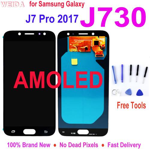 Super AMOLED LCD for SAMSUNG Galaxy J7 Pro 2017 J730 Display Touch Screen Digitizer Assembly for SM-J730F J730FM/DS J730F/DS