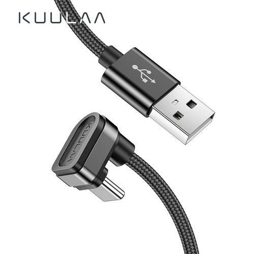 KUULAA USB C Cable fast charging for samsung S10 S9 S8 Xiaomi mi USB Type C Cable 180 Degree USB-C data cable Mobile Phone cord