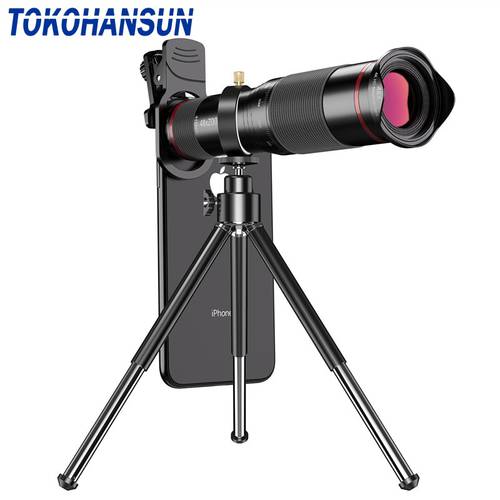 TOKOHANSUN 48X Mobile Phone Monocular Telescope Lens astronomical zoom lens extendable tripod for iPhone 7 8 Plus 11 Smartphones
