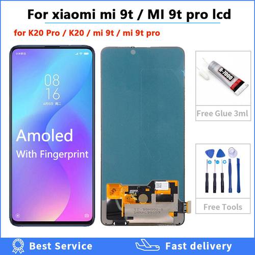 Original AMOLED LCD for Xiaomi Mi 9T Pro LCD for Redmi K20 Display for Xiaomi 9T MI9T Pro Redmi K20 Touch Screen Digitizer Parts