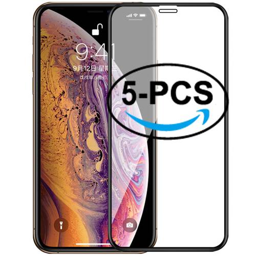 5Pcs Full Cover Tempered Glass For 11 Pro Max iPhoneExplosion-Proof Screen Protector Film For iPhone XR XS Max x 7 8 Plus Glass
