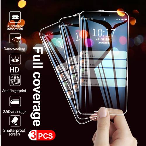 3PCS Protective Glass For iPhone SE 2020 7 8 6 6s Plus Glass on iPhone 11 Pro X XS Max XR Tempered Glass Screen Protector Film