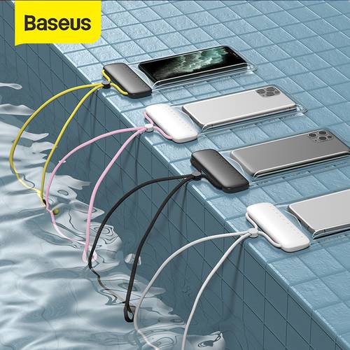 Baseus 7.2Inch Floating Airbag Swimming Bag Waterproof Mobile Phone Pouch Cell Phone Case For Swimming Diving Surfing Beach Use