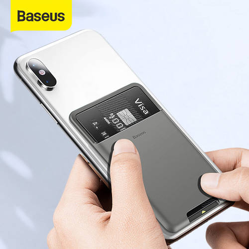 Baseus Universal Phone Back Wallet Card Slots Case For iPhone 12 11Pro Max X Sumsung Case 3M Sticker Silicone Phone Pouch Case