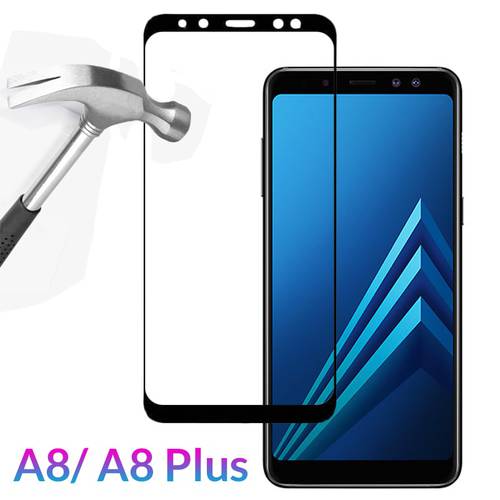 Protective Glass For Samsung Galaxy A8 2018 Case Cover Tempered Glass on For Samsung A8 Plus 2018 A 8 A8Plus A530 A8+ 8A 3D Film