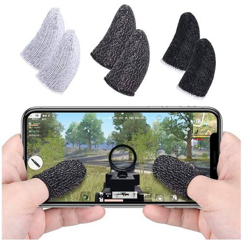 1Pair Breathable Mobile Game Controller Gaming Finger Sleeve Touch Trigger for Fortnite PUBG Mobile Rules of Survival Gatillos