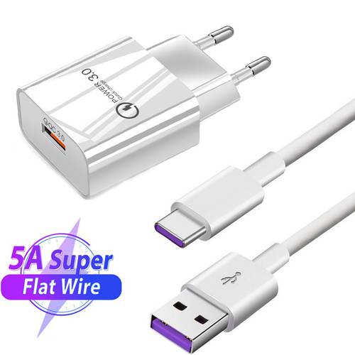 USB Type C Cable Fast Charging Type-C Charger For Samsung S8 S9 S10 S20 S21 Huawei P20 P30 P40 Mate 20 30 40 OnePlus 7 7T Pro