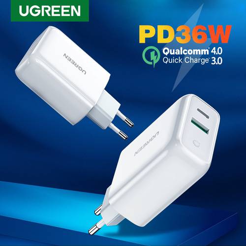 Ugreen 36W Quick Charge 3.0 4.0 USB PD Charger QC 3.0 Charger for iPhone 13 12 8 Phone Wall USB Type C Charger for Huawei Xiaomi