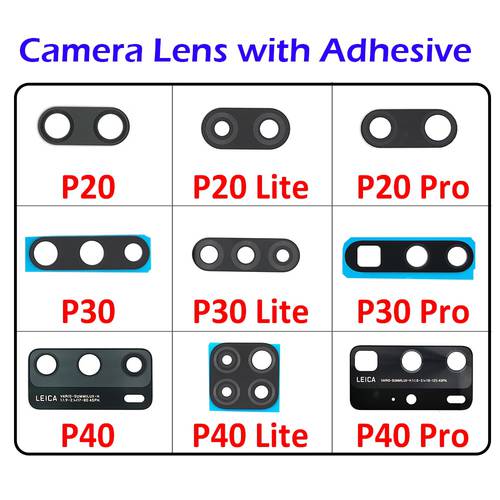 100% Glass Material For Huawei P20 P30 P40 Pro Lite E 5G Back Rear Glass Camera Lens With Adhesive Replacement