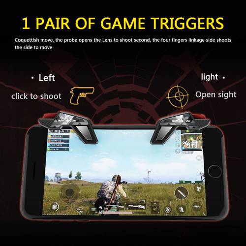 1 Pair Practical Multi-functional Durable Classic Mobile Phone Game Fire Button L1 R1 Aim Key Shooter Trigger Controller